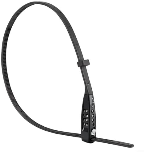 BlissfulAbode Bike Cable Lock | 4-Digit Anti-Theft Combination | Adjustable 8-12mm Security | All-Terrain Bicycles | 45cm(18in) (Black)