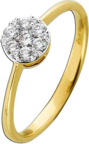 Ch.Abramowicz Diamantring Gelbgold Weißgold 585 14K Brillanten 0.31ct 19