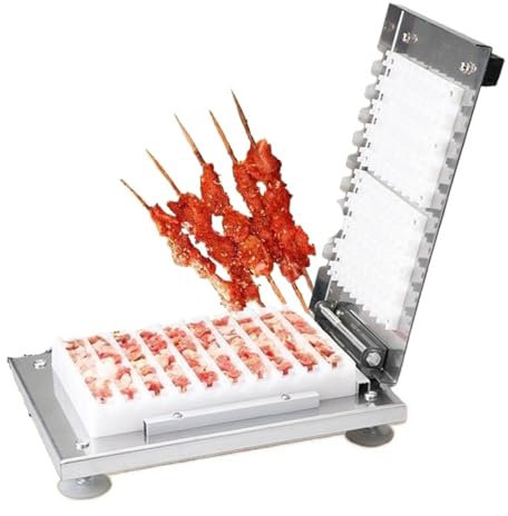 Vnook Stainless steel meat skewer tools, meat and vegetable cutter, grill accessories, string meat machine, stainless steel skewers kebab box, for shashlik and vegetable meat cutting
