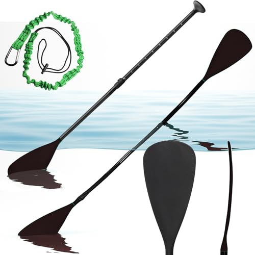 BeGrit Kajak Paddel Schwimmende Doppelpaddel 2-in-1 Verstellbar Kajakpaddel Abnehmbares SUP Hilfspaddel Ausziehbar Einzelpaddel Aluminium Bootsruder Notfall Paddel mit Paddelleine für Kajak Kanu