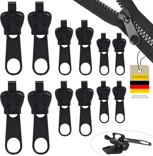 Reisverschluss-reparaturset,12Pcs Reißverschluss-zipper Schieber Ersatz,Abnehmbare Reißverschluss Zipper Pull Fixer Reißverschluss Reparatur Set für Universal Reißverschluss,Kleidung,Bettzug, Gepäck