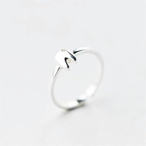 Hasdnker Ring Ringe Damen Bijouterie Herren Silver Color Fashion Personality Micro-Insert Tooth Opening Ring Korean Fashion Tide Flow