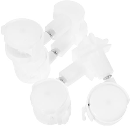 Homoyoyo 4pcs White Universal Swivel Pet Cage Wheels Brake, Long Stem Insert Double Wheel Casters for Carpet and Hardwood Floor Replacement