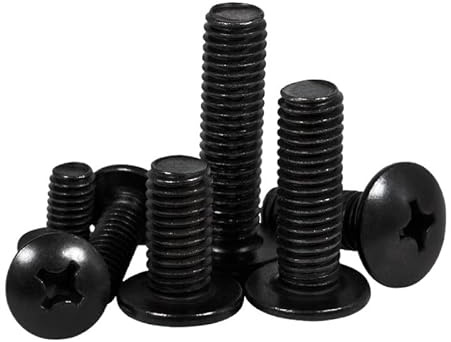 10/20PCs M4 M5 M6 Cross Recessed Cheese Head Screw Black Plated Carbon Steel Screw(10mm,M5x20pcs)