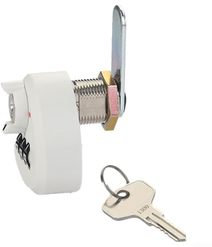 Eawfgtuw Verrou à came numérique en alliage de zinc à 3 groupes pour boîte aux lettres, porte, tiroir, armoire, meubles de sécurité avec clé et système de combinaison (25 mm, blanc)