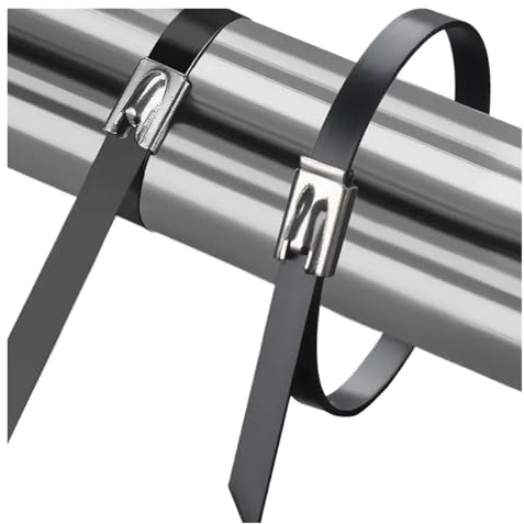 Bridas de Metal de acero inoxidable, anillos de sujeción autoblocantes, correas de envoltura de escape industriales reutilizables, corbata organizadora de cables
