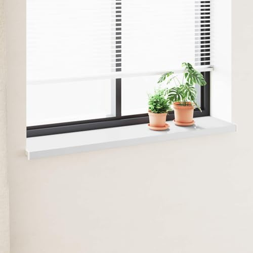 LoogCape davanzale per finestra, bianco, 160 x 30 x 4,5 cm, in PVC, durevole, resistente alle intemperie, per interni ed esterni, facile da montare
