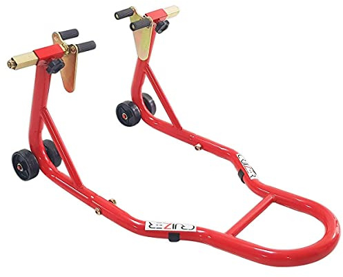 cruizer – caballete delantero levanta Moto Suzuki Triumph de color negro con ataques de pinza, Ruedas de base y Barras laterales de Refuerzo ajustables