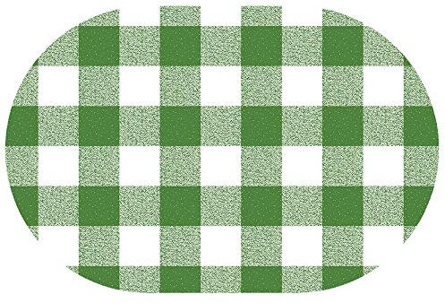 Wachstuchtischdecke Wachstuch Tischdecke Gartentischdecke Rund Oval Klassik Kariert Grün Oval 130 x 160 cm abwaschbare Wachstischdecke