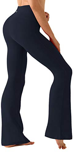 BUBBLELIME 73,7 cm/78,7 cm/83,8 cm/88,9 cm/94 cm, 3 Stile, hohe Taille, Bootcut, Yogahose, Basic/Seitentaschen, Bauchkontrolle, Workout, ausgestellt, Basic Nylon_darknavy, X-Groß