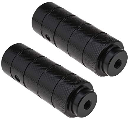 OTOTEC 2 Paar Fahrrad-Fuß-Stunt-Pegs, 110 x 38 mm, schwarz, zylindrische Pedale, rutschfeste BMX-Fußstütze, passend für 3/8-Zoll-Achse, Fahrradausrüstung, Zubehör