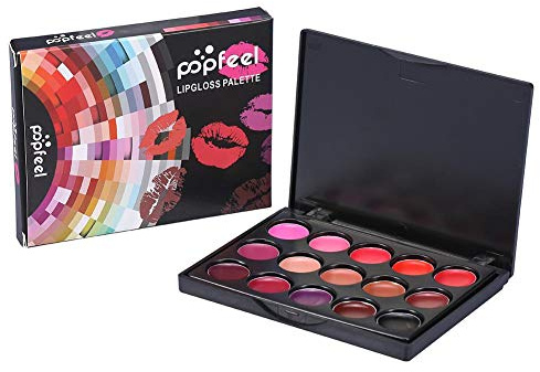 Paleta de labios de 15 colores Paleta de maquillaje cosmético de larga duración Juego de paleta de labios profesional para uso profesional y diario