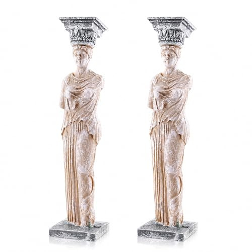 POPETPOP 2 Stück Aquarium Göttin Statue Aquarium Ornament Harz Griechische Göttin Statue Aquarium Dekoration Römische Säule Skulptur Heimdekoration