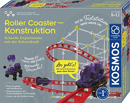 KOSMOS 621032 Roller Coaster-Konstruktion, Schnelle Experimente mit der Schwerkraft, Achterbahn Bauen und Versuche starten, Experimentierkasten für Kinder ab 8-12 Jahre zu Physik
