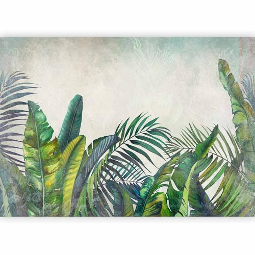 murando - Carta da Parati Adesiva Muro per Soggiorno, Floreale, 147x105 cm | Fotomurali Adesivi per Mobili, Stickers Murales, Decorazione da Muro XXL, Carte da Parati Moderne, Foglie, Produzione Europea