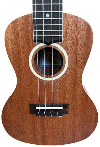 Lanikai, 4-saitige Ukulele, Schwarz, Chrom (LU21-C) | Aquila String und Pro Setup