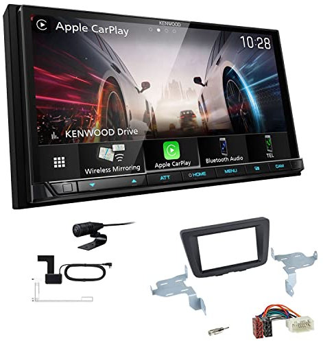 Kenwood DMX8021DABS 2-DIN Autoradio kompatibel mit WiFi Apple CarPlay Android Auto Bluetooth DAB+ USB-C passend für Suzuki Baleno ab 2016 schwarz