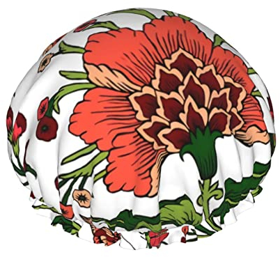 Duschhaube mit Paisley-Retro-Blumenmuster für Damen, verstellbar, doppelt wasserdicht, Bade-Duschhut, Haarschutz, wiederverwendbar, Damen-Spa-Salon-Duschhut