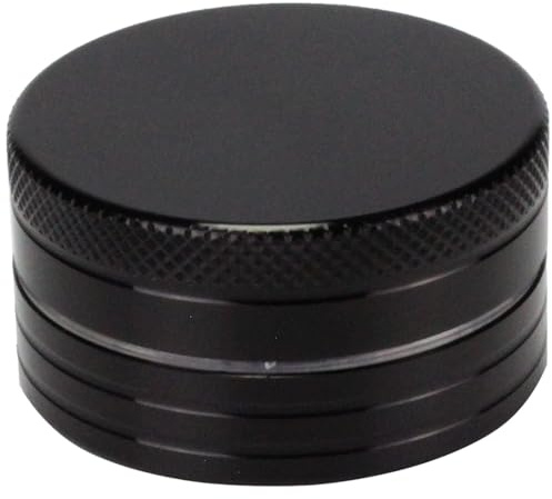 Evergreen Labs Grinder Klein Metall Crusher Kräutermühle Crinder Aus 100% Aluminium, Durchmesser Größe 40mm 2 Teilig, Farbe Schwarz Für Getrocknete Kräuter, Spice, Gewürze