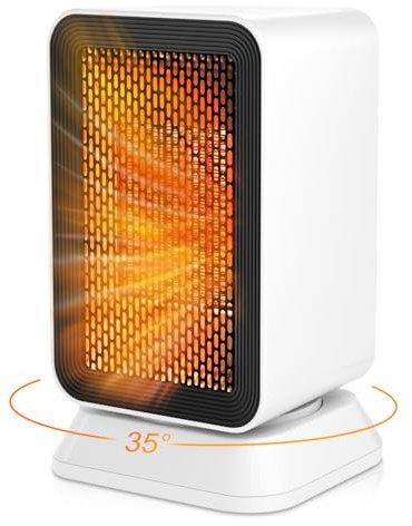 Babuloo Electric Fan Heater, Portable Ceramic Space Heater Low Energy with 3 Modes/Overheat&Tip-over Protection/Timer/Oscillation, 3s Fast Heating Silent 1000W Electric Heater for Home Bedroom Office