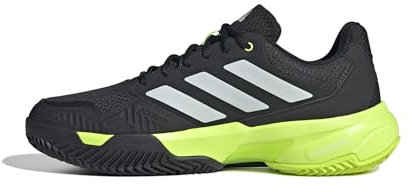 adidas Herren CourtJam Control 3 Clay Tennis Shoes Tennisschuhe, Carbon/Zero met./Lucid Lemon, 43 1/3 EU