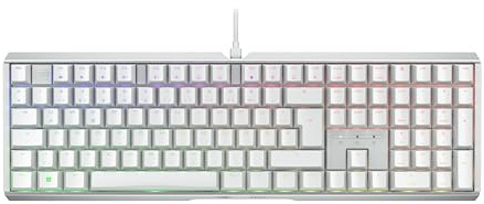 CHERRY XTRFY MX 3.1, Mechanische Gaming-Tastatur, Deutsches Layout (QWERTZ), RGB-Beleuchtung, Aluminium-Gehäuse, USB-A Anschluss, MX2A BROWN Switches, Weiß