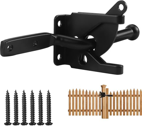 Gartentorfalle Edelstahl Gartentor Riegel Gartentorverschluss Torverriegelung Torriegel Automatischer Selbstsichernder Verriegelung für Gartentor Zauntor Hühnerstall