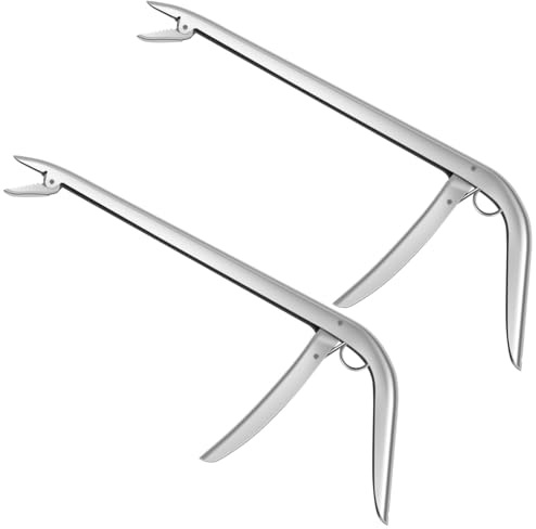 2 Stück Lösezange Hakenlöser Edelstahl Fishing Hakenlöse-Zange Pistol Federbelastete Griffe Fisch Lösezange Korrosionsbeständig Salzwasser Resistent Hakenlöser Angeln zum Entfernen des Angelhakens
