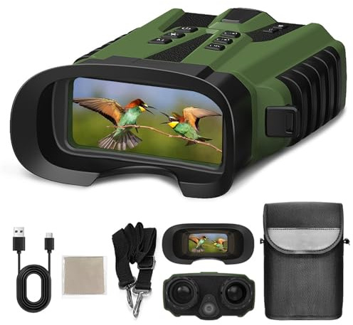 Kavolet Nachtsichtgeräte, Nachtsicht Fernglas 500M, Nachtsichtfernglas mit Vollfarb-Nachtsicht, 4X optischer Zoom, 8X Digitalzoom Wiederaufladbarer 5200mAh für Vogelbeobachtung Camping Jagd