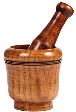 KHYTEBV Ensemble de Pilon et de mortier Ensemble de Pilon et de mortier en Bois Massif Ensemble de Pilon et de mortier léger et Durable Bol de mélange Facile à Nettoyer Idéal pour Le Gingembre