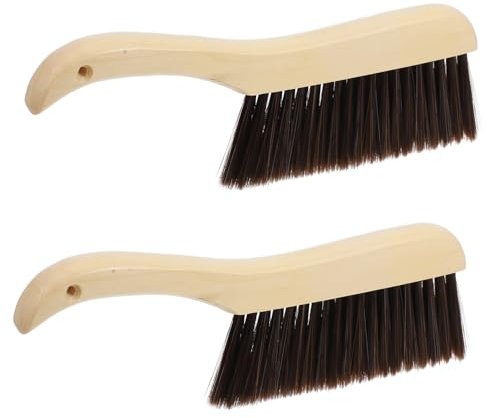 COOPHYA Spazzola Per Letti e Divani Manico in Legno, Setole Morbide Ad Alta Densità Per Pulizia Delicata, Spazzola a Mano Versatile Per Mobili, Letti, Pavimenti – Set Da 2 Pezzi