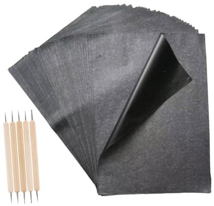 HAPINARY Transferkopierpapier 55 Stück Dunkle Transferpapierrolle Für Holz Und Nähprojekte