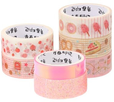 DIYEAH 7 Rollen Washi-Tape dekoratives Abdeckband Aufkleber Klebstoff goldenes Metallband Neon Gel bastelbedarf fotoalbum dekoration Tagebuchband dekorative Klebebänder Japanisches Papier