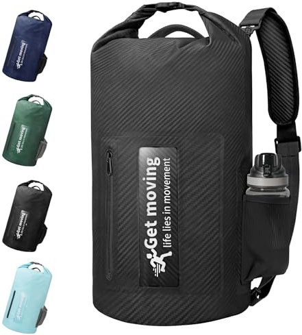 ENONEO Dry Bag wasserdichte Tasche 20L Leicht RollTop Wasserdichter Rucksack Outdoor Groß Wasserfester Packsack Seesack mit Schultergurt für Kajak Rafting Schwimmen Baden Angeln