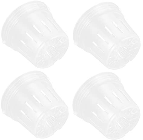 TOGEVAL Pot de Pépinière pour Plantes en Plastique Transparent 4pcs