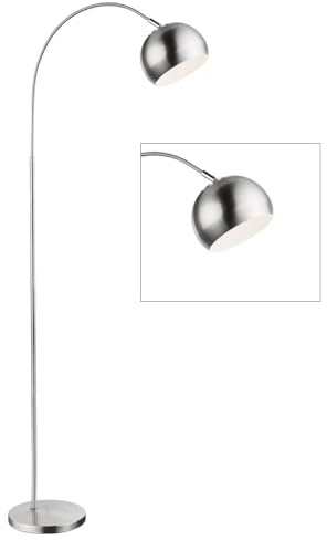 Stehleuchte Bogenstehlampe Stehlampe Beistellleuchte Standleuchte Bogenlampe Wohnzimmer, Metall, 1x E27 LED, LxBxH 46x25x150 cm
