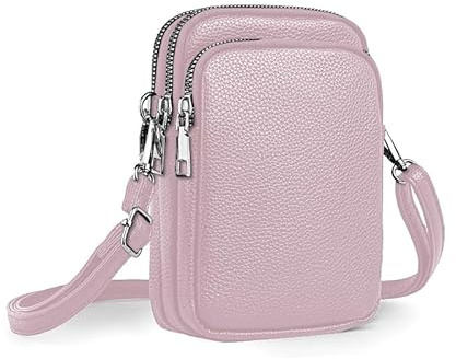 Casecond Mini Axelväska för Kvinnor Crossbody Armband Mobiltelefon Liten Vattentät Väska Universal Bärbar Telefon för iPhone 16 Pro Max 15 Samsung S24 Xiaomi Upp till 7,5 tum Lila