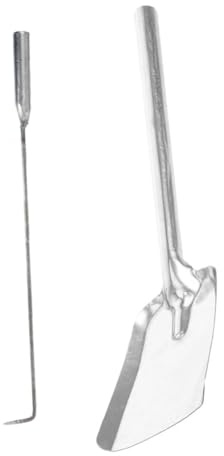 Luxshiny Juego de Tenazas y Pala para Chimenea de Acero 45 Resistente, Diseño Elegante, para Gestión del Fuego en Interiores y Camping