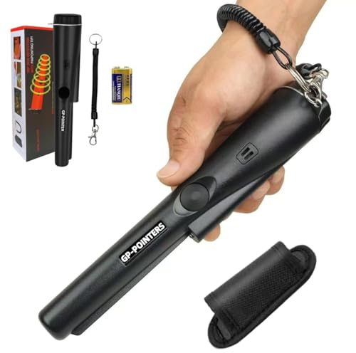MEESOGA Hand Metalldetektor Pinpointer – Metallsuchgerät Tragbarer 360° Metallpointer mit Holster, IP66 wasserdicht, mit LED & 9V Batterie für Goldsuche, Schmuck, Sicherheitskontrolle & Archäologie