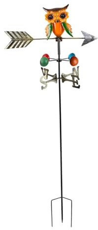 FytStycale Veleta de Metal Decorativa con Forma de Búho para Jardín, Patio Y Exterior.