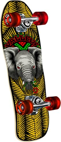 Powell Peralta Mini Mike Vallely Baby Elephant Skateboard Cruiser completo, giallo/nero, 20,3 x 66 cm