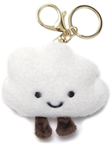 MOGITO Cute Cloud Keychain Plush Keyring, Fluffy Bag Charm Pendant for Women Girls, Soft Car Accessory for Backpack Purse Keys, plush keychain