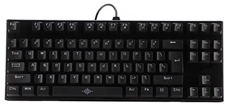 Denash 87 Taste Bunte RVB Blue Switch Mecánico Teclado de Juego Mecánico con Pausa para la Muñeca para Uso Doméstico