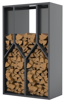 WESTMANN Castra B Kaminholzregal Metall für Innen und Außen 95x50x160 cm