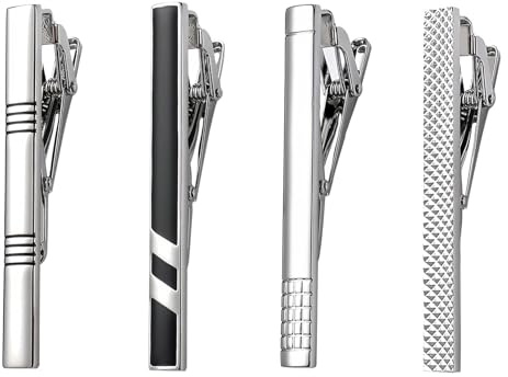 4 Stück Krawattennadel, Krawattenklammer für Herren klassischer Stil Tie Clip Krawattennadeln Für Valentinstag Hochzeit Meeting Verabredung