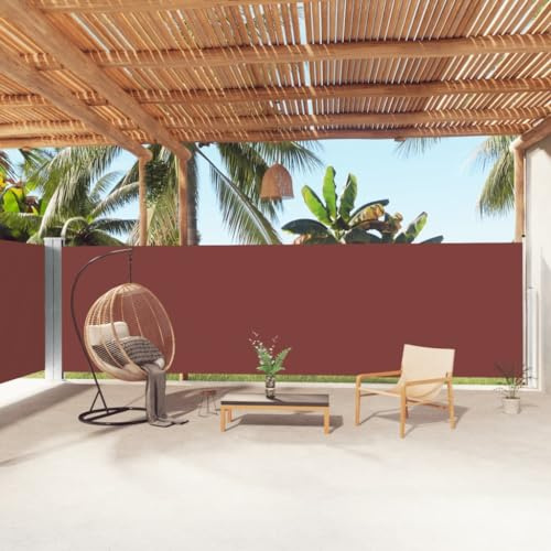 Segeltuch Sonnenschutz, Terrassenüberdachung, Windschutz, Seitenmarkise Ausziehbar Braun 180x1000 cm Fürs Lawn Terrasse Schwimmbadumgebung Ferienhäuser