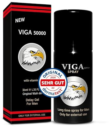 Viga Men's 50000 45 ml Delay Spray für Manner Verzögerungsspray - für den aktiven Mann - Extra Stark -Sofortwirkung für Männer hilft Ihnen, länger im Bett zu halten Sofort-Efekt | Hochdosiert