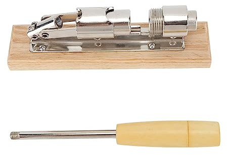 Abre nueces mecánico, abre nueces con clip para pelar granos enteros, cascanueces manual de escritorio en acero inoxidable y madera con mango ergonómico, ideal para uso en la