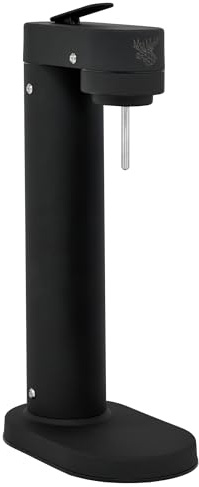Luckymoose Infinity-S Machine à gazéifier en acier inoxydable de qualité supérieure - Appareil de rechange sans bouteilles - Buse amovible extra hygiénique - Machine à eau pétillante CO₂ durable (noir
