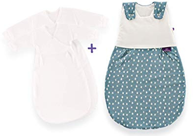 Träumeland S0102753 Schlafsack SET LIEBMICH Tropfen Ozeanblau 3 teilig 56/62, mehrfarbig